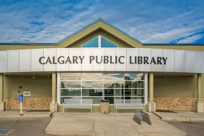 Calgary Public Library in Forest Lawn Neighbourhood of East Calgary, Alberta, Canada