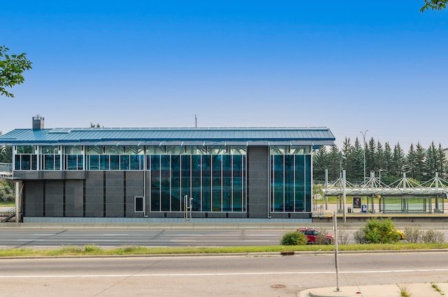 Dalhousie Lake Park and Ride Light Rail Station in Northwest Calgary, Alberta, Canada
